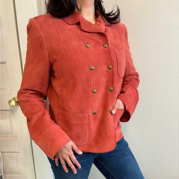 Y2K Vintage Whimsy Romantic Fairy Women's Suede Rust Leather Jacket Small Medium - Picture 5 of 15